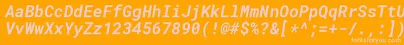 RobotomonoBolditalic Font – Pink Fonts on Orange Background