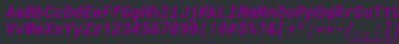 フォントRobotomonoBolditalic – 黒い背景に紫のフォント