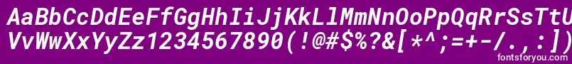 RobotomonoBolditalic Font – White Fonts on Purple Background