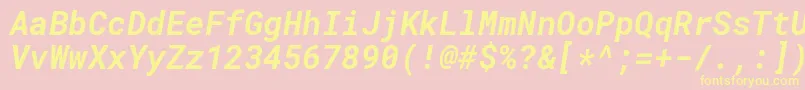 RobotomonoBolditalic Font – Yellow Fonts on Pink Background