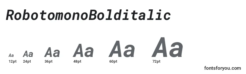 Tamaños de fuente RobotomonoBolditalic