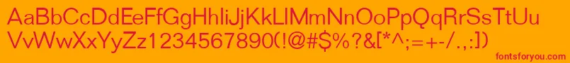 FoldmdrnlgtdbNormal-Schriftart – Rote Schriften auf orangefarbenem Hintergrund
