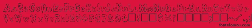 Ghouly Font – Black Fonts on Red Background