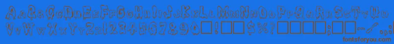 Ghouly Font – Brown Fonts on Blue Background