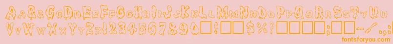 Ghouly Font – Orange Fonts on Pink Background