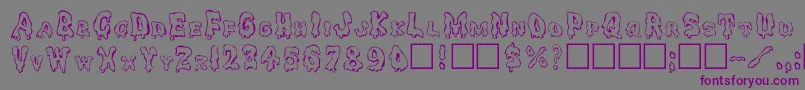 Ghouly-Schriftart – Violette Schriften auf grauem Hintergrund