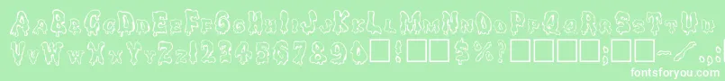 Ghouly Font – White Fonts on Green Background