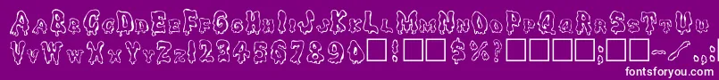 Ghouly Font – White Fonts on Purple Background