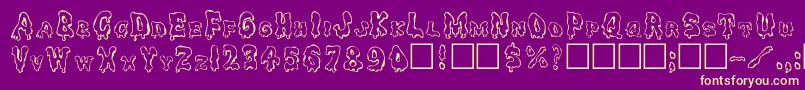 Ghouly Font – Yellow Fonts on Purple Background