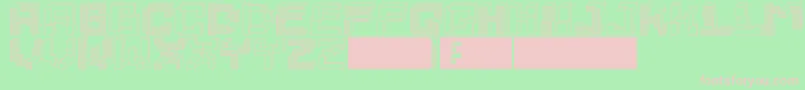 Tetrominoes Font – Pink Fonts on Green Background