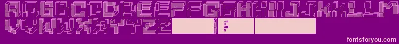 Tetrominoes Font – Pink Fonts on Purple Background