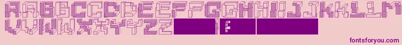 Tetrominoes Font – Purple Fonts on Pink Background