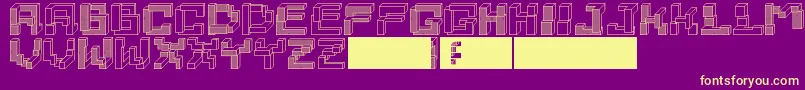 Tetrominoes Font – Yellow Fonts on Purple Background