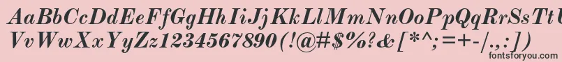 ModernmtstdBolditalic-Schriftart – Schwarze Schriften auf rosa Hintergrund
