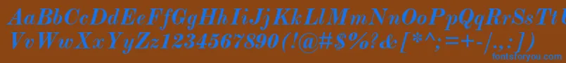 Шрифт ModernmtstdBolditalic – синие шрифты на коричневом фоне