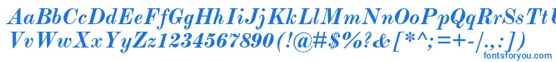 ModernmtstdBolditalic-Schriftart – Blaue Schriften auf weißem Hintergrund