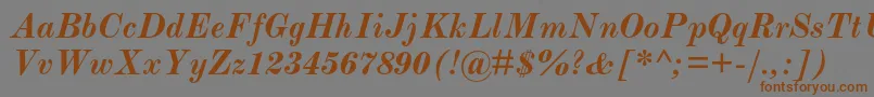 フォントModernmtstdBolditalic – 茶色の文字が灰色の背景にあります。