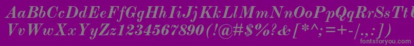 ModernmtstdBolditalic-Schriftart – Graue Schriften auf violettem Hintergrund