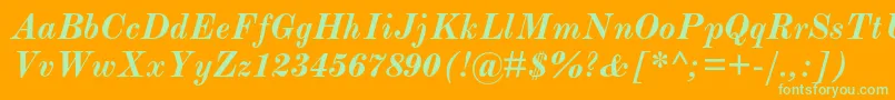 ModernmtstdBolditalic Font – Green Fonts on Orange Background