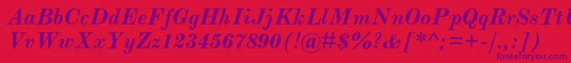 Шрифт ModernmtstdBolditalic – фиолетовые шрифты на красном фоне