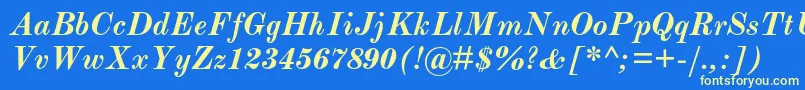 フォントModernmtstdBolditalic – 黄色の文字、青い背景