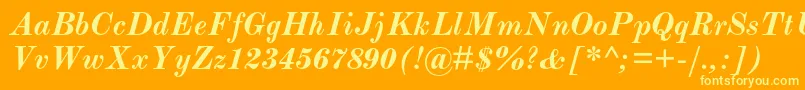 ModernmtstdBolditalic Font – Yellow Fonts on Orange Background