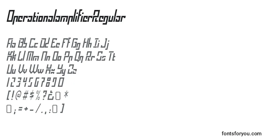 Czcionka OperationalamplifierRegular – alfabet, cyfry, specjalne znaki