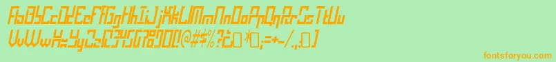 フォントOperationalamplifierRegular – オレンジの文字が緑の背景にあります。