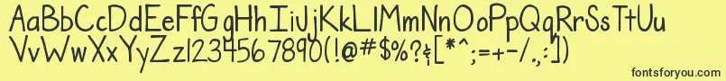 DjbTheTeacherFont Font – Black Fonts on Yellow Background