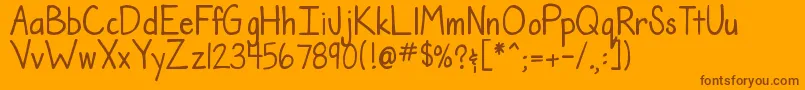 DjbTheTeacherFont Font – Brown Fonts on Orange Background