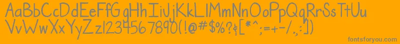 フォントDjbTheTeacherFont – オレンジの背景に灰色の文字