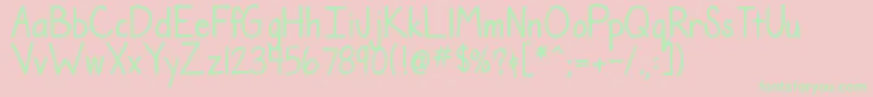 fuente DjbTheTeacherFont – Fuentes Verdes Sobre Fondo Rosa