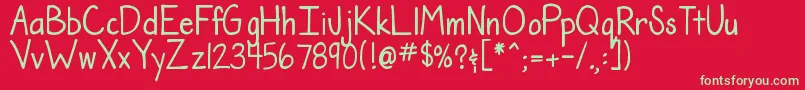 DjbTheTeacherFont Font – Green Fonts on Red Background