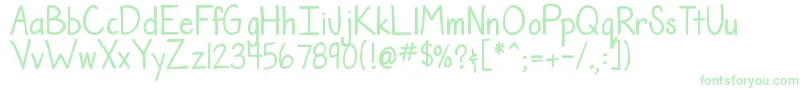 DjbTheTeacherFont Font – Green Fonts on White Background