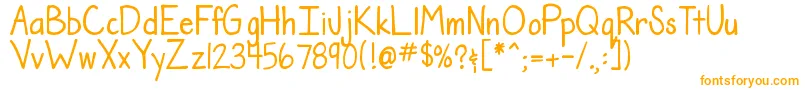 DjbTheTeacherFont Font – Orange Fonts on White Background