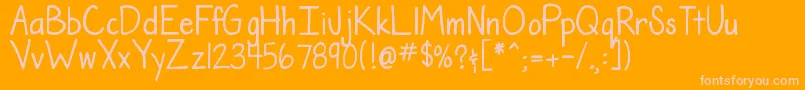 DjbTheTeacherFont Font – Pink Fonts on Orange Background