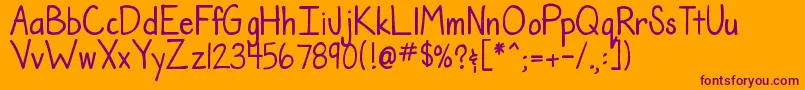 Шрифт DjbTheTeacherFont – фиолетовые шрифты на оранжевом фоне