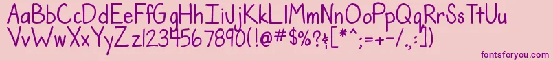 Fonte DjbTheTeacherFont – fontes roxas em um fundo rosa