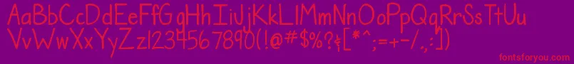 fuente DjbTheTeacherFont – Fuentes Rojas Sobre Fondo Morado