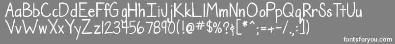 Fonte DjbTheTeacherFont – fontes brancas em um fundo cinza
