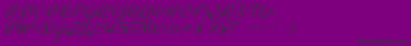 SignaritaChloe-Schriftart – Schwarze Schriften auf violettem Hintergrund