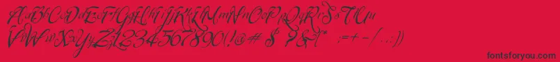 SignaritaChloe Font – Black Fonts on Red Background