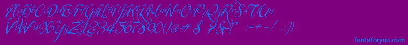Шрифт SignaritaChloe – синие шрифты на фиолетовом фоне