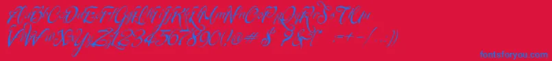 SignaritaChloe Font – Blue Fonts on Red Background