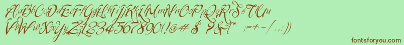 SignaritaChloe Font – Brown Fonts on Green Background