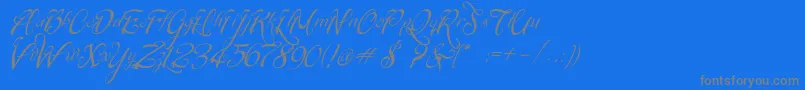 SignaritaChloe Font – Gray Fonts on Blue Background