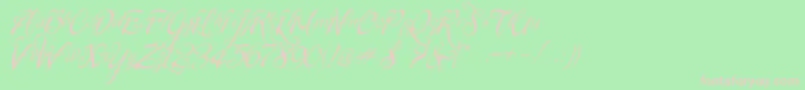 SignaritaChloe-fontti – vaaleanpunaiset fontit vihreällä taustalla