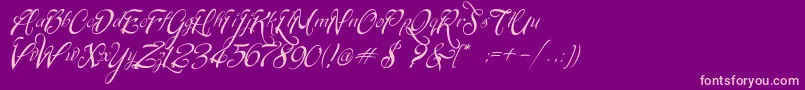 SignaritaChloe Font – Pink Fonts on Purple Background