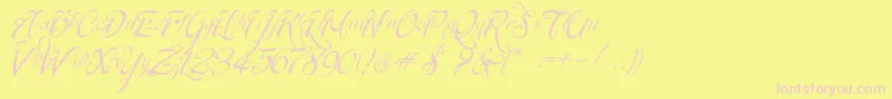 SignaritaChloe Font – Pink Fonts on Yellow Background