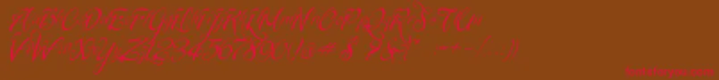 SignaritaChloe-Schriftart – Rote Schriften auf braunem Hintergrund